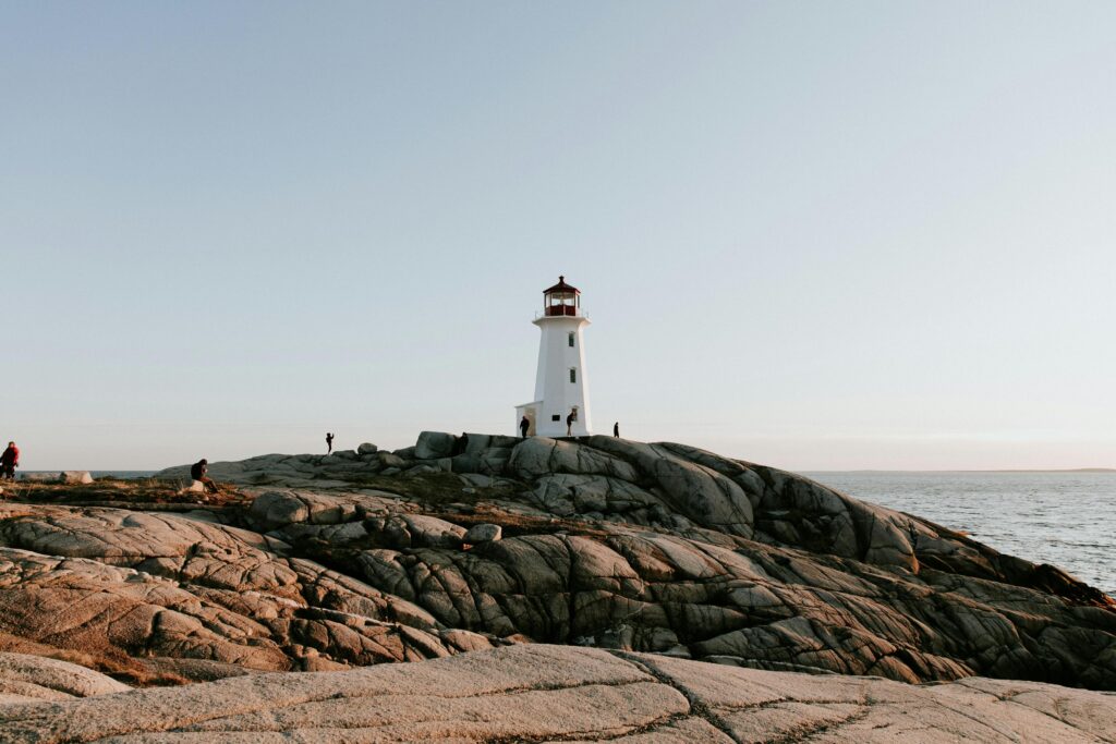 Peggy s Cove Lighthouse on Rock Formation